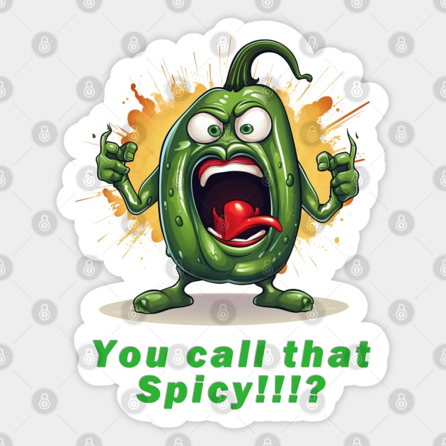 Angry Jalapeno Demands an Answer Sticker by Imagequest